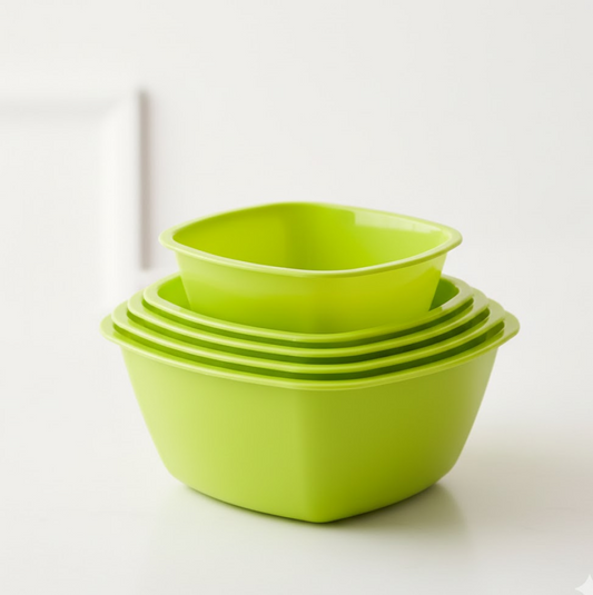 Square Plastic Bowl For Serving Food (Pack of 4)