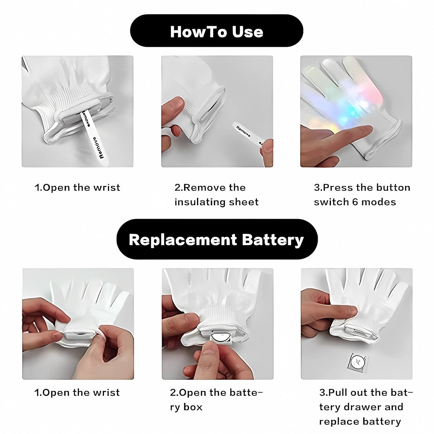 Vivid Glow LED Handwear