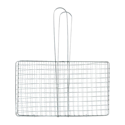 Heavy-Duty Stainless-Steel Barbecue Grill Basket (1 Pc)