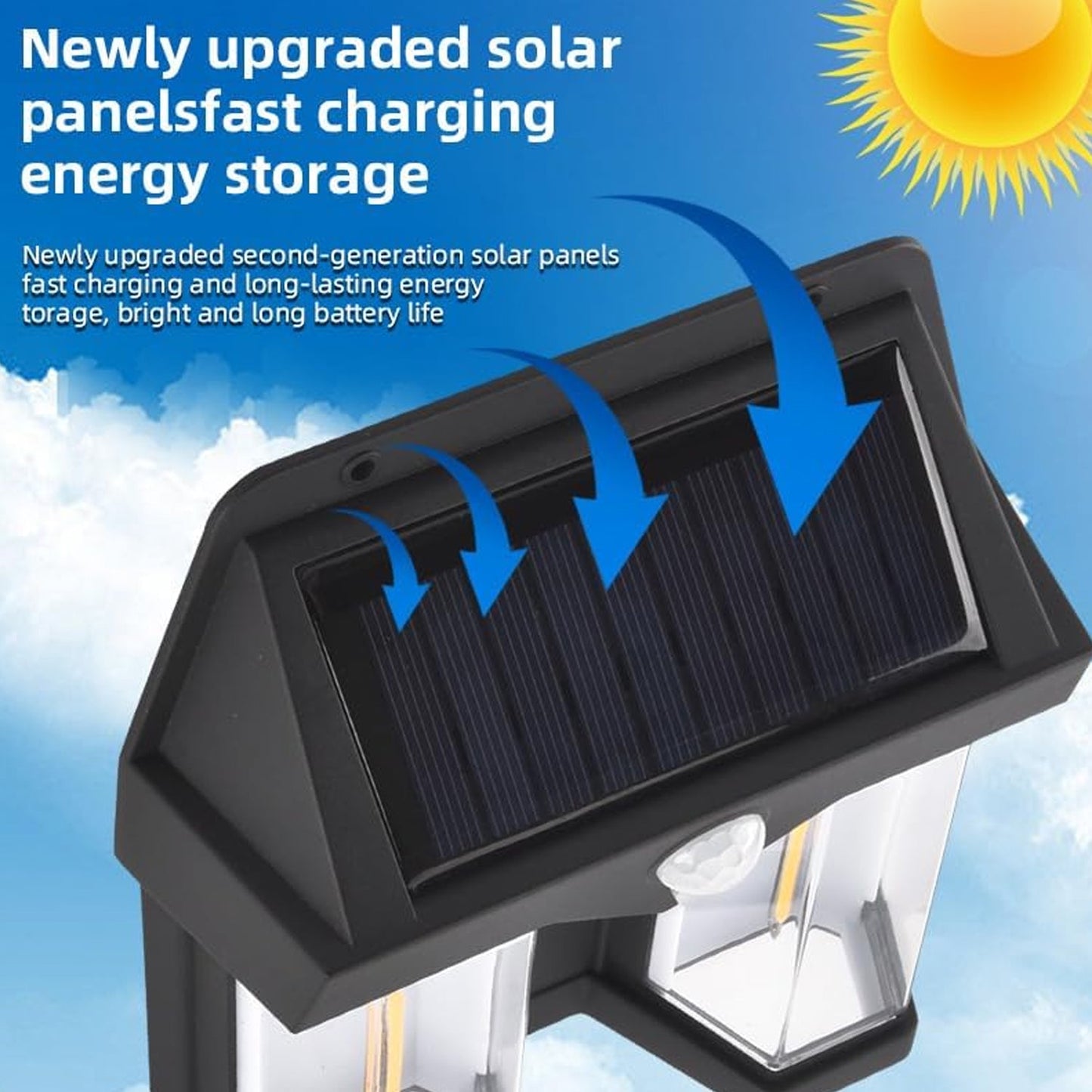 Outdoor Solar Wall Lamp Waterproof High Quality Induction Garden Night Lamp 1 Pc