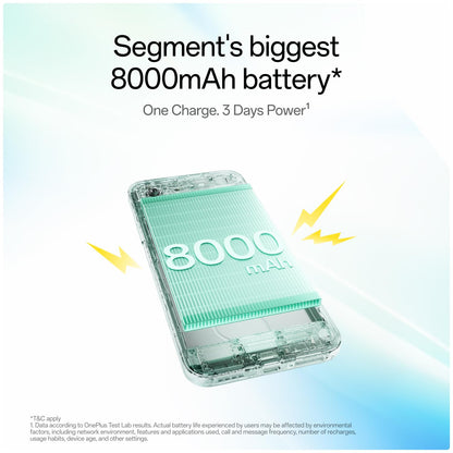 OnePlus N6 | 4GB+128GB | Midnight Green | Segment's Biggest 8000mAh Battery | Segment's Fastest 45W Charging | Smooth 120Hz Display | 50MP Camera | Military-Grade Durability