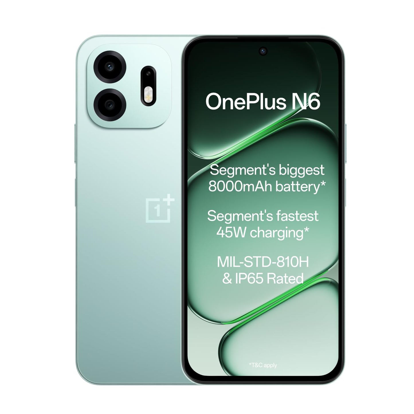 OnePlus N6 | 4GB+128GB | Midnight Green | Segment's Biggest 8000mAh Battery | Segment's Fastest 45W Charging | Smooth 120Hz Display | 50MP Camera | Military-Grade Durability