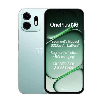 OnePlus N6 | 4GB+128GB | Midnight Green | Segment's Biggest 8000mAh Battery | Segment's Fastest 45W Charging | Smooth 120Hz Display | 50MP Camera | Military-Grade Durability